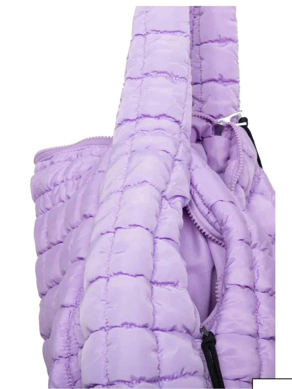 Quilted Hobo Tote Bag - Lavender